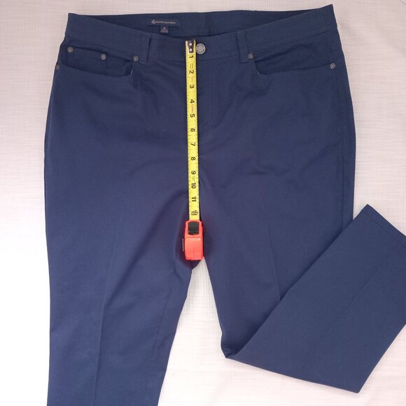 Brooks Brothers Women's Hi Rise Blue Ankle Crop Pants Straight Leg Plus Size 16 - Picture 6 of 10